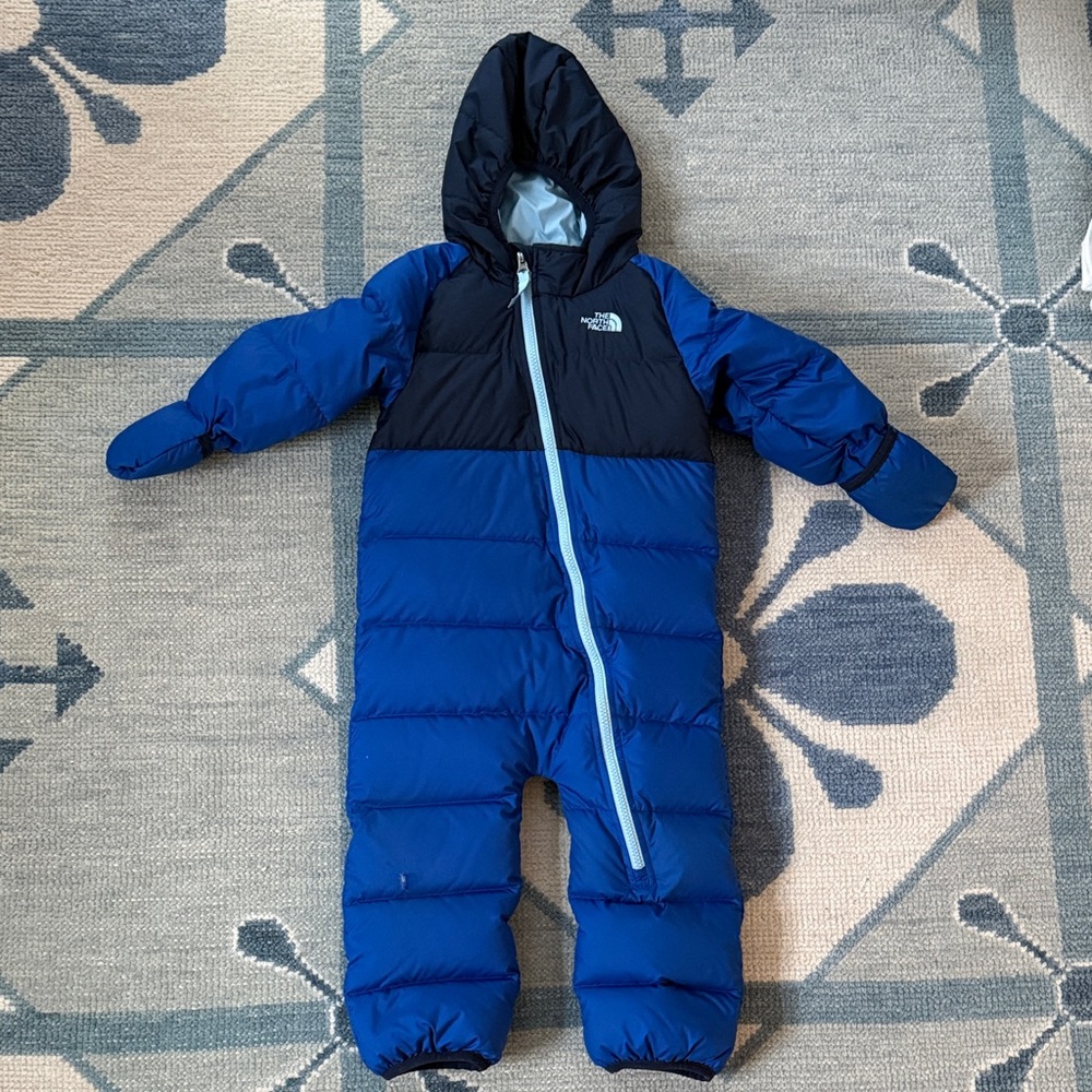 The North Face Kids Navy and Blue One Piece Snowsuit